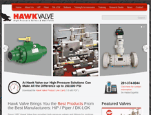 Tablet Screenshot of hawkvalve.com